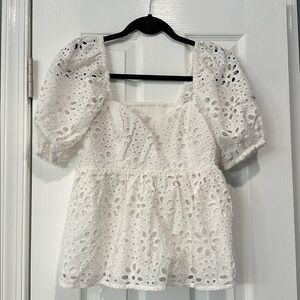 Lilly Pulitzer Cream Eyelet Top